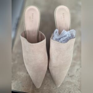 Kate Spade Light Beige Suede Mules